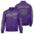 Chaquetas universitarias personalizadas en color morado y gris para hombres & mujeres y jóvenes & Chaquetas Letterman personalizadas