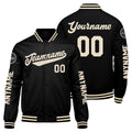 Chaquetas universitarias personalizadas en color negro y crema para hombres & mujeres y jóvenes & Chaquetas Letterman personalizadas