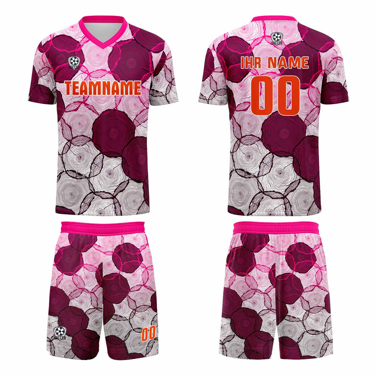 Conjunto personalizado de camiseta de uniforme morado oscuro y rosa para niños y adultos