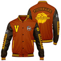 Chaquetas universitarias personalizadas de color naranja mate y marrón para hombres & mujeres y jóvenes & Chaquetas Letterman personalizadas