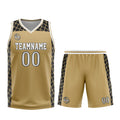 Uniforme de baloncesto personalizado en marrón y negro con tu logotipo-nombre y número impresos