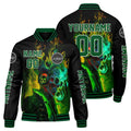 Chaquetas universitarias personalizadas en verde y negro para hombres & mujeres y jóvenes & Chaquetas Letterman personalizadas