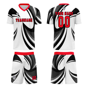 Conjunto personalizado de camiseta & uniforme blanco y negro para niños y adultos