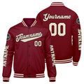 Chaquetas universitarias personalizadas color crema carmesí para hombres & mujeres y jóvenes & Chaquetas Letterman personalizadas