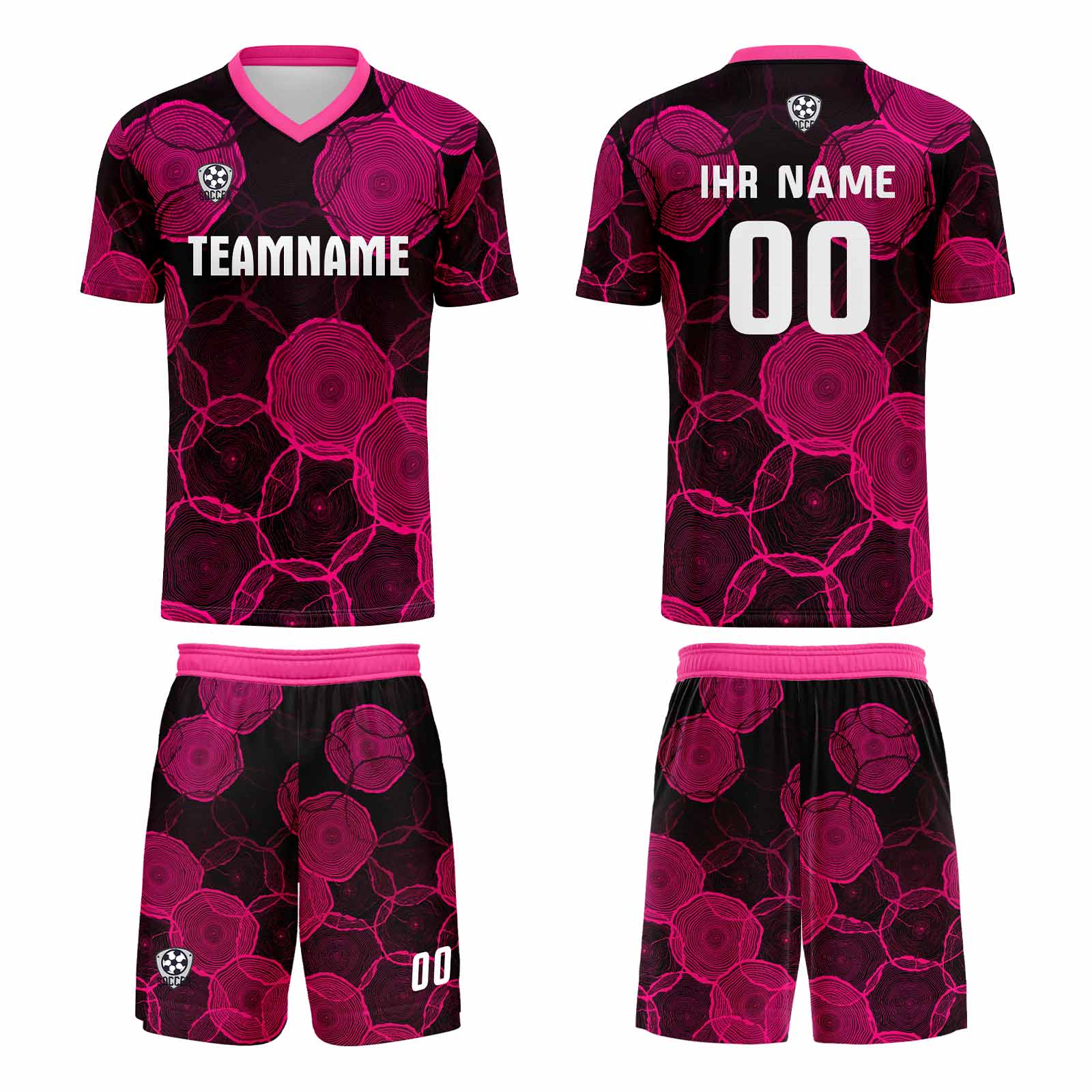 Conjunto personalizado de camiseta de uniforme de pólvora negra para niños y adultos
