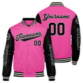 Chaquetas universitarias personalizadas en rosa y negro para hombres & mujeres y jóvenes & Chaquetas Letterman personalizadas