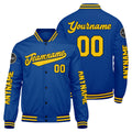 Chaquetas universitarias personalizadas de color amarillo real para hombres & mujeres y jóvenes & Chaquetas tipo Letterman personalizadas