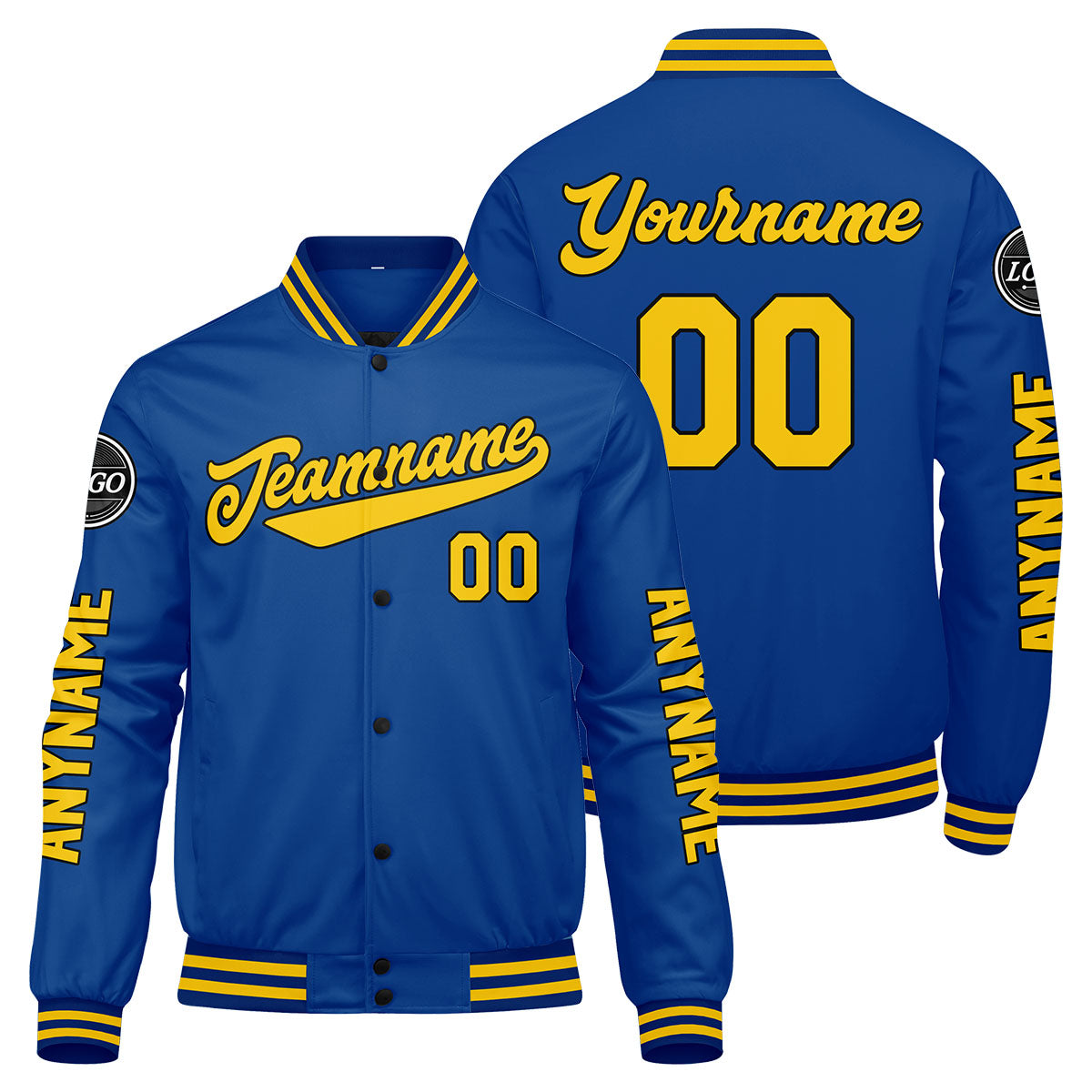 Chaquetas universitarias personalizadas de color amarillo real para hombres & mujeres y jóvenes & Chaquetas tipo Letterman personalizadas