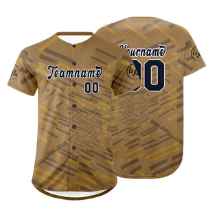 Camiseta de béisbol Old Gold Navy personalizada con dise?o degradado uniformes de equipo con nombre y número