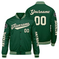 Chaquetas universitarias personalizadas de color verde crema para hombres & mujeres y jóvenes & Chaquetas Letterman personalizadas