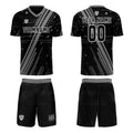 Conjunto personalizado de camiseta de uniforme negra y gris para niños y adultos