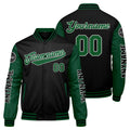 Chaquetas universitarias personalizadas en verde y negro para hombres & mujeres y jóvenes & Chaquetas Letterman personalizadas