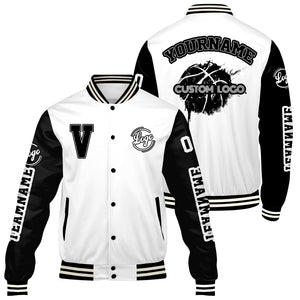 Chaquetas universitarias blancas y negras personalizadas para hombres & mujeres y jóvenes & Chaquetas Letterman personalizadas