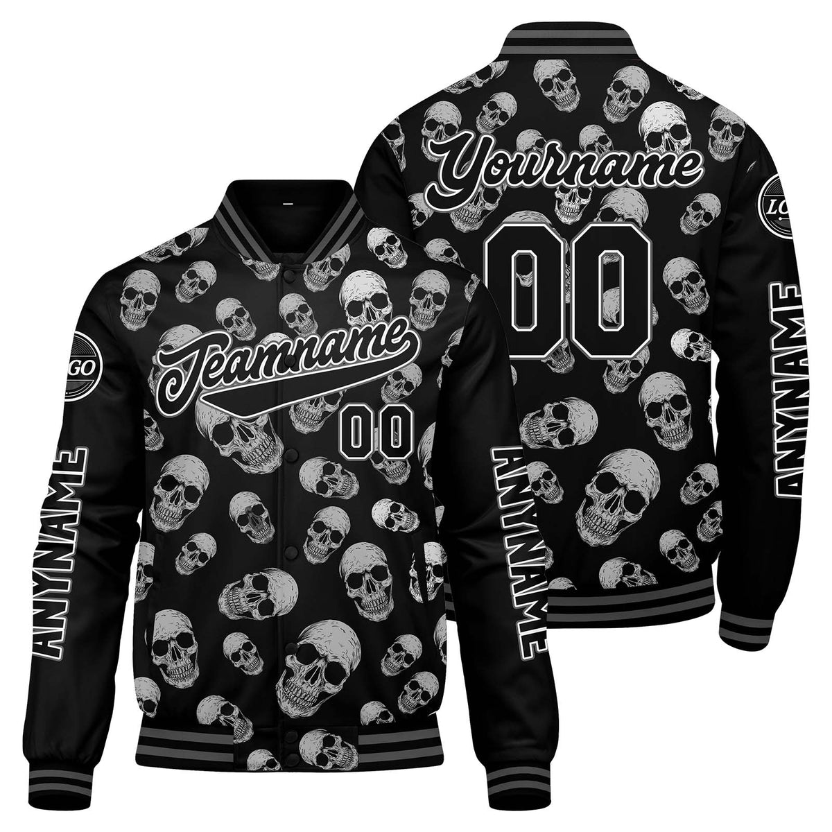 Chaquetas universitarias grises personalizadas para hombres & mujeres y jóvenes & Chaquetas Letterman personalizadas