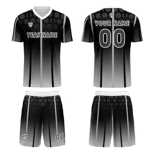 Conjunto personalizado de camiseta & uniforme en blanco y negro para niños y adultos