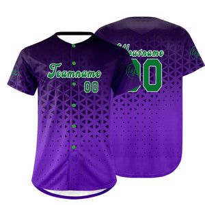 Camiseta de béisbol personalizada negra y morada con degradado uniformes de equipo personalizados con nombre y número