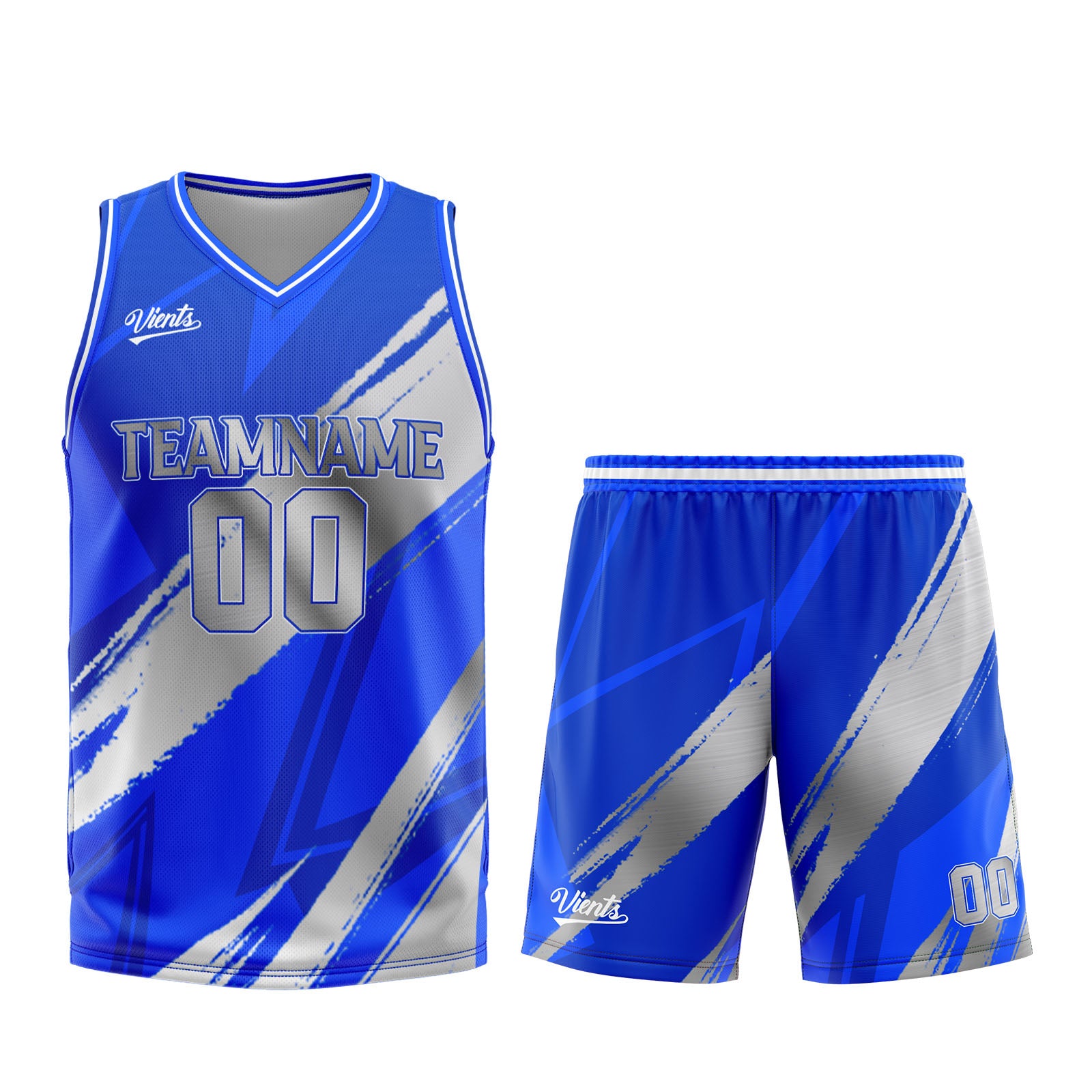 Uniforme de baloncesto personalizado azul grisáceo con tu logotipo-nombre y número impresos