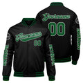 Chaquetas universitarias personalizadas en verde y negro para hombres & mujeres y jóvenes & Chaquetas Letterman personalizadas