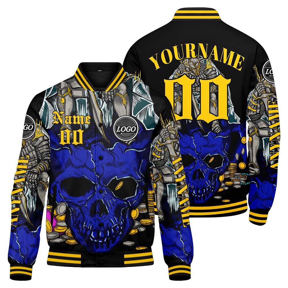 Chaquetas universitarias personalizadas de color amarillo real para hombres & mujeres y jóvenes & Chaquetas tipo Letterman personalizadas