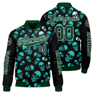 Chaquetas universitarias verdes personalizadas para hombres & mujeres y jóvenes & Chaquetas Letterman personalizadas