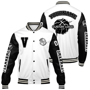 Chaquetas universitarias blancas y negras personalizadas para hombres & mujeres y jóvenes & Chaquetas Letterman personalizadas