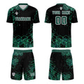 Conjunto personalizado de camiseta de uniforme verde oscuro para niños y adultos