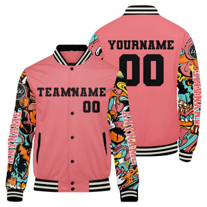 Chaquetas universitarias rosas personalizadas para hombres & mujeres y jóvenes & Chaquetas Letterman personalizadas