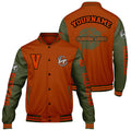 Chaquetas universitarias personalizadas en color naranja mate y verde oliva para hombres & mujeres y jóvenes & Chaquetas Letterman personalizadas