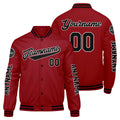 Chaquetas universitarias rojas y negras personalizadas para hombres & mujeres y jóvenes & Chaquetas Letterman personalizadas