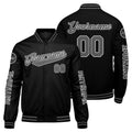 Chaquetas universitarias personalizadas en negro y gris para hombres & mujeres y jóvenes & Chaquetas Letterman personalizadas