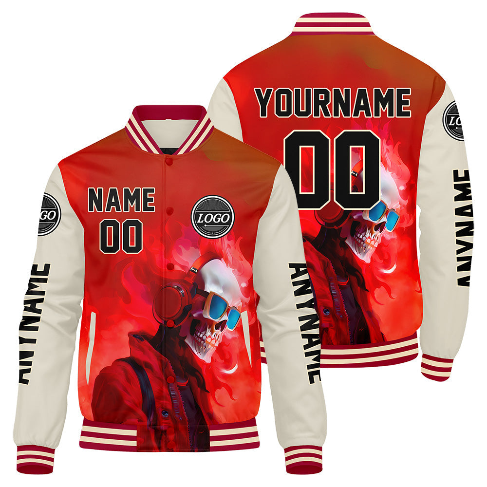 Chaquetas universitarias personalizadas de color rojo crema para hombres & mujeres y jóvenes & Chaquetas Letterman personalizadas
