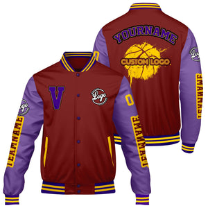 Chaquetas universitarias personalizadas color burdeos para hombres & mujeres y jóvenes & Chaquetas Letterman personalizadas