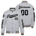 Chaquetas universitarias personalizadas en gris y negro para hombres & mujeres y jóvenes & Chaquetas Letterman personalizadas
