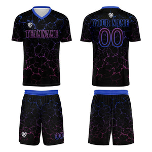 Conjunto personalizado de camiseta de fútbol Black Rose Purple para niños y adultos