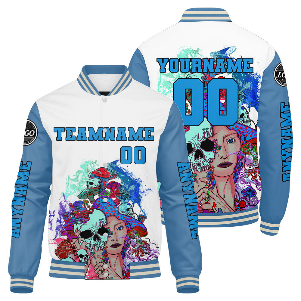 Chaquetas universitarias azul claro personalizadas para hombres & mujeres y jóvenes & Chaquetas Letterman personalizadas