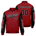Chaquetas universitarias rojas y negras personalizadas para hombres & mujeres y jóvenes & Chaquetas Letterman personalizadas