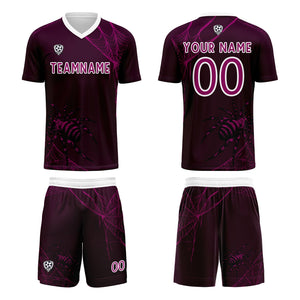 Conjunto personalizado de camiseta de fútbol morada para niños y adultos
