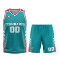Uniforme de baloncesto personalizado de color rojo cian con tu logotipo-nombre y número impresos