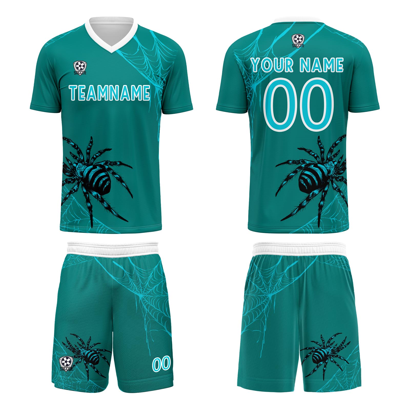 Conjunto personalizado de camiseta de fútbol verde oscuro para niños y adultos