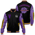 Chaquetas universitarias personalizadas negras y moradas para hombres & mujeres y jóvenes & Chaquetas Letterman personalizadas