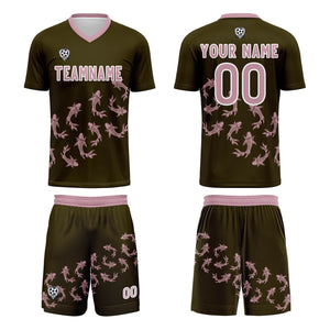 Conjunto personalizado de camiseta de fútbol verde oliva para niños y adultos