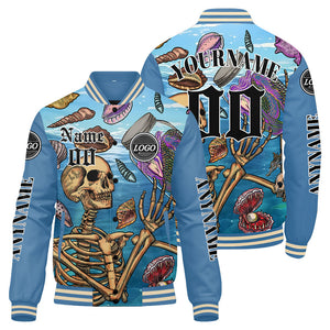Chaquetas universitarias azul claro personalizadas para hombres & mujeres y jóvenes & Chaquetas Letterman personalizadas