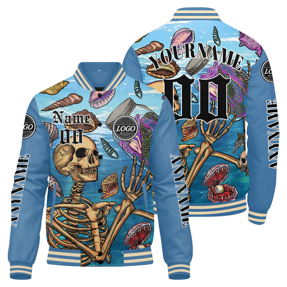 Chaquetas universitarias azul claro personalizadas para hombres & mujeres y jóvenes & Chaquetas Letterman personalizadas
