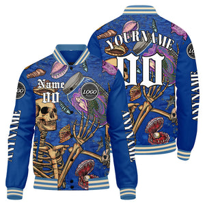 Chaquetas universitarias azules personalizadas para hombres & mujeres y jóvenes & Chaquetas Letterman personalizadas
