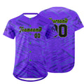 Camiseta de béisbol personalizada en color morado y verde con degradado uniformes de equipo personalizados con nombre y número