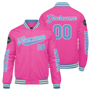 Chaquetas universitarias rosas personalizadas para hombres & mujeres y jóvenes & Chaquetas Letterman personalizadas