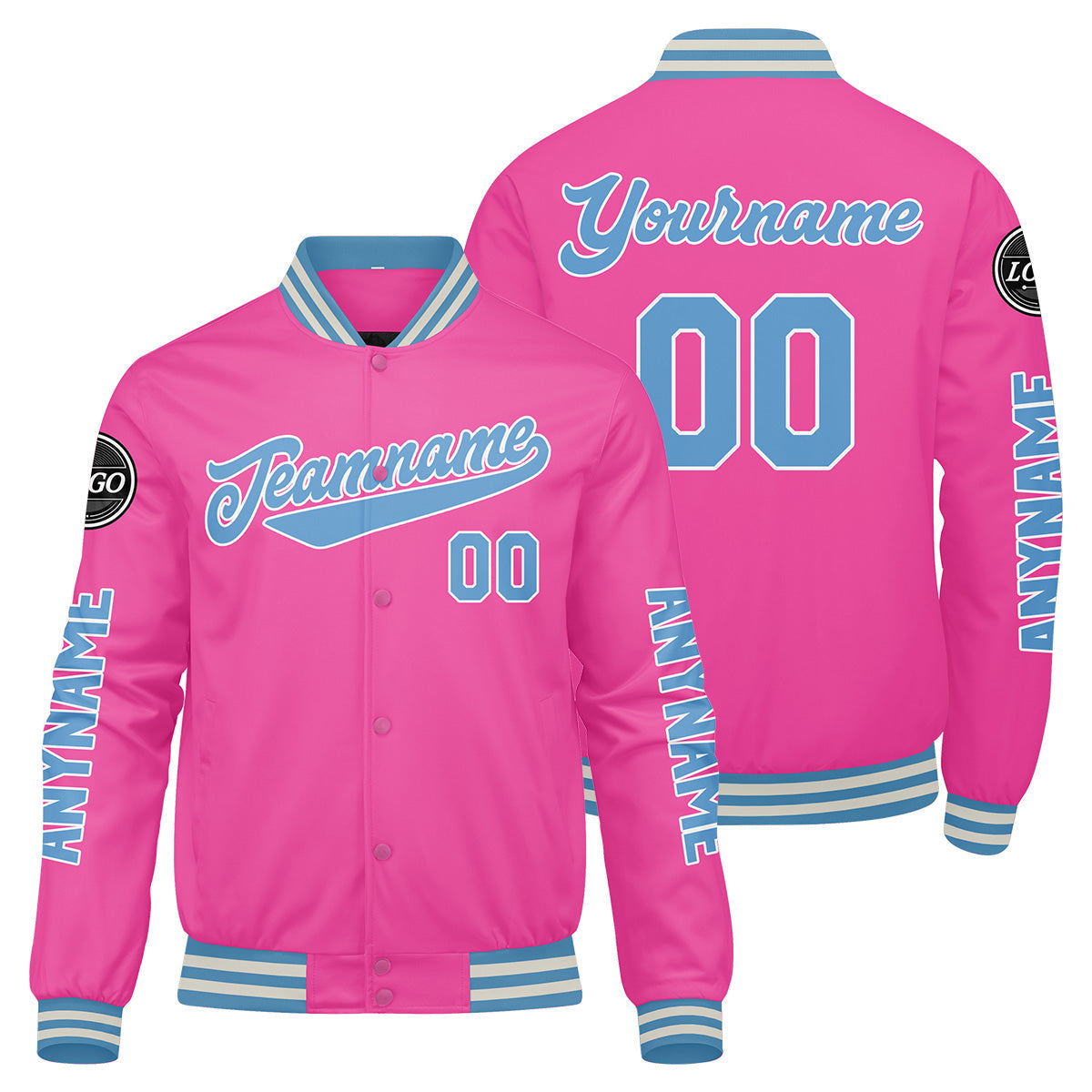 Chaquetas universitarias rosas personalizadas para hombres & mujeres y jóvenes & Chaquetas Letterman personalizadas