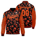 Chaquetas universitarias naranjas personalizadas para hombres & mujeres y jóvenes & Chaquetas Letterman personalizadas