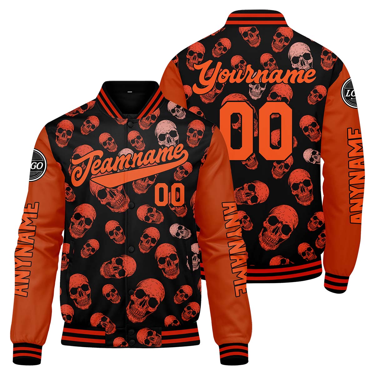 Chaquetas universitarias naranjas personalizadas para hombres & mujeres y jóvenes & Chaquetas Letterman personalizadas