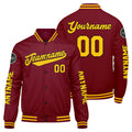 Chaquetas universitarias personalizadas de color amarillo carmesí para hombres & mujeres y jóvenes & Chaquetas tipo Letterman personalizadas